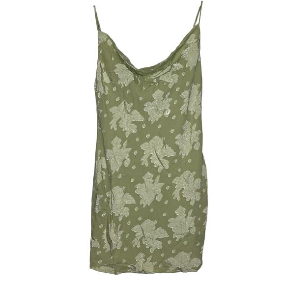 Hello Molly Big Moves Mini Dress Green Size 6 Cowl Neck - Picture 2 of 10